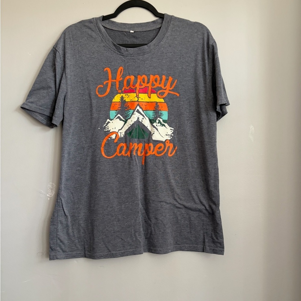 Gray 'Happy Camper' Graphic T-Shirt